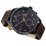 Buy Shop Tommy Hilfiger Chase Quartz Black Dial Brown Leather Strap Watch for Men - 1791577 USA Online