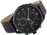 Buy Shop Tommy Hilfiger Chase Quartz Black Dial Brown Leather Strap Watch for Men - 1791577 USA Online
