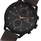 Buy Shop Tommy Hilfiger Chase Quartz Black Dial Brown Leather Strap Watch for Men - 1791577 USA Online