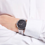 Buy Shop Tommy Hilfiger Chase Quartz Black Dial Silver Steel Strap Watch For Men - 1791485 USA Online
