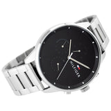 Buy Shop Tommy Hilfiger Chase Quartz Black Dial Silver Steel Strap Watch For Men - 1791485 USA Online