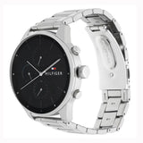 Buy Shop Tommy Hilfiger Chase Quartz Black Dial Silver Steel Strap Watch For Men - 1791485 USA Online