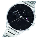 Buy Shop Tommy Hilfiger Chase Quartz Black Dial Silver Steel Strap Watch For Men - 1791485 USA Online