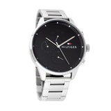 Buy Shop Tommy Hilfiger Chase Quartz Black Dial Silver Steel Strap Watch For Men - 1791485 USA Online