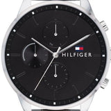 Buy Shop Tommy Hilfiger Chase Quartz Black Dial Silver Steel Strap Watch For Men - 1791485 USA Online