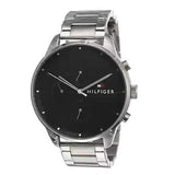 Buy Shop Tommy Hilfiger Chase Quartz Black Dial Silver Steel Strap Watch For Men - 1791485 USA Online