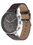 Buy Shop Tommy Hilfiger Chase Quartz Brown Dial Brown Leather Strap Watch for Men - 1791579 USA Online