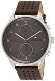 Buy Shop Tommy Hilfiger Chase Quartz Brown Dial Brown Leather Strap Watch for Men - 1791579 USA Online
