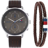 Buy Shop Tommy Hilfiger Chase Quartz Brown Dial Brown Leather Strap Watch for Men - 1791579 USA Online
