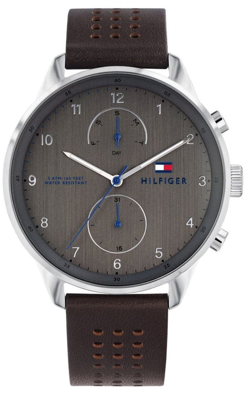 Buy Shop Tommy Hilfiger Chase Quartz Brown Dial Brown Leather Strap Watch for Men - 1791579 USA Online