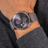 Buy Shop Tommy Hilfiger Chase Quartz Grey Dial Silver Mesh Bracelet Watch For Men - 1791484 USA Online