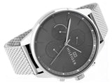 Buy Shop Tommy Hilfiger Chase Quartz Grey Dial Silver Mesh Bracelet Watch For Men - 1791484 USA Online