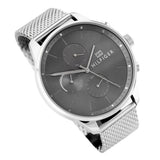 Buy Shop Tommy Hilfiger Chase Quartz Grey Dial Silver Mesh Bracelet Watch For Men - 1791484 USA Online