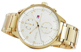 Buy Shop Tommy Hilfiger Chase Quartz White Dial Gold Steel Strap Watch for Men - 1791576 USA Online