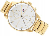 Buy Shop Tommy Hilfiger Chase Quartz White Dial Gold Steel Strap Watch for Men - 1791576 USA Online