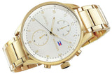 Buy Shop Tommy Hilfiger Chase Quartz White Dial Gold Steel Strap Watch for Men - 1791576 USA Online