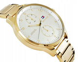 Buy Shop Tommy Hilfiger Chase Quartz White Dial Gold Steel Strap Watch for Men - 1791576 USA Online