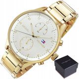 Buy Shop Tommy Hilfiger Chase Quartz White Dial Gold Steel Strap Watch for Men - 1791576 USA Online