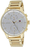 Buy Shop Tommy Hilfiger Chase Quartz White Dial Gold Steel Strap Watch for Men - 1791576 USA Online