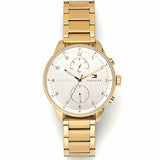 Buy Shop Tommy Hilfiger Chase Quartz White Dial Gold Steel Strap Watch for Men - 1791576 USA Online