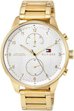 Buy Shop Tommy Hilfiger Chase Quartz White Dial Gold Steel Strap Watch for Men - 1791576 USA Online