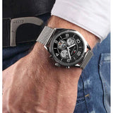 Buy Shop Tommy Hilfiger Chronograph Black Dial Silver Mesh Bracelet Watch for Men - 1791292 USA Online