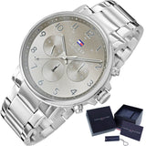 Buy Shop Tommy Hilfiger Chronograph Grey Dial Silver Steel Strap Watch for Men - 1710382 USA Online
