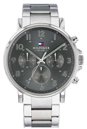 Buy Shop Tommy Hilfiger Chronograph Grey Dial Silver Steel Strap Watch for Men - 1710382 USA Online