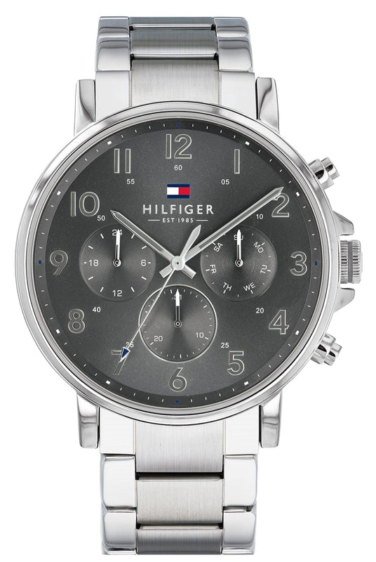 Buy Shop Tommy Hilfiger Chronograph Grey Dial Silver Steel Strap Watch for Men - 1710382 USA Online