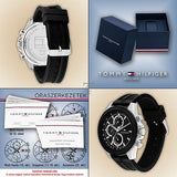 Buy Shop Tommy Hilfiger Clark Chronograph Black Dial Black Rubber Strap Watch For Men - 1792082 USA Online