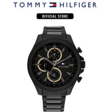 Buy Shop Tommy Hilfiger Clark Chronograph Black Dial Black Steel Strap Watch For Men - 1792081 USA Online