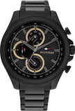 Buy Shop Tommy Hilfiger Clark Chronograph Black Dial Black Steel Strap Watch For Men - 1792081 USA Online