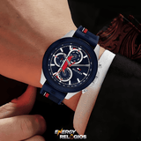 Buy Shop Tommy Hilfiger Clark Chronograph Blue Dial Black Leather Strap Watch For Men - 1792083 USA Online