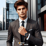 Buy Shop Tommy Hilfiger Clark Chronograph Blue Dial Black Leather Strap Watch For Men - 1792083 USA Online