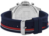 Buy Shop Tommy Hilfiger Clark Chronograph Blue Dial Black Leather Strap Watch For Men - 1792083 USA Online