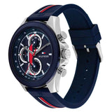 Buy Shop Tommy Hilfiger Clark Chronograph Blue Dial Black Leather Strap Watch For Men - 1792083 USA Online