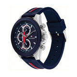 Buy Shop Tommy Hilfiger Clark Chronograph Blue Dial Black Leather Strap Watch For Men - 1792083 USA Online