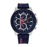 Buy Shop Tommy Hilfiger Clark Chronograph Blue Dial Black Leather Strap Watch For Men - 1792083 USA Online