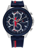 Buy Shop Tommy Hilfiger Clark Chronograph Blue Dial Black Leather Strap Watch For Men - 1792083 USA Online