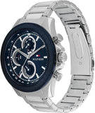 Buy Shop Tommy Hilfiger Clark Chronograph Blue Dial Silver Steel Strap Watch For Men - 1792080 USA Online