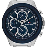 Buy Shop Tommy Hilfiger Clark Chronograph Blue Dial Silver Steel Strap Watch For Men - 1792080 USA Online