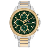 Buy Shop Tommy Hilfiger Clark Chronograph Blue Dial Two Tone Steel Strap Watch For Men - 1792079 USA Online