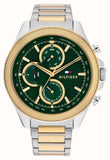 Buy Shop Tommy Hilfiger Clark Chronograph Blue Dial Two Tone Steel Strap Watch For Men - 1792079 USA Online