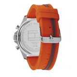Buy Shop Tommy Hilfiger Clark Chronograph Grey Dial Orange Rubber Strap Watch For Men - 1792084 USA Online