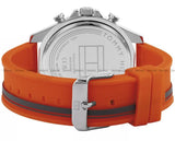 Buy Shop Tommy Hilfiger Clark Chronograph Grey Dial Orange Rubber Strap Watch For Men - 1792084 USA Online
