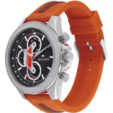 Buy Shop Tommy Hilfiger Clark Chronograph Grey Dial Orange Rubber Strap Watch For Men - 1792084 USA Online