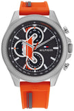 Buy Shop Tommy Hilfiger Clark Chronograph Grey Dial Orange Rubber Strap Watch For Men - 1792084 USA Online