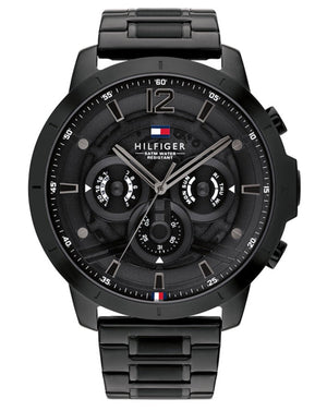 Buy Shop Tommy Hilfiger Classic Chronograph Black Dial Black Steel Strap Watch For Men - 1710494 USA Online
