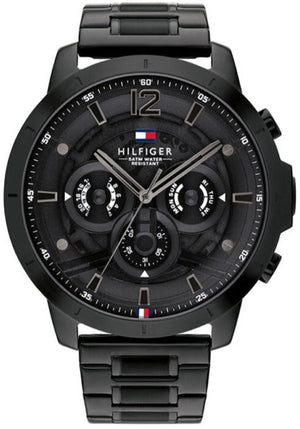 Buy Shop Tommy Hilfiger Classic Chronograph Black Dial Black Steel Strap Watch For Men - 1710494 USA Online