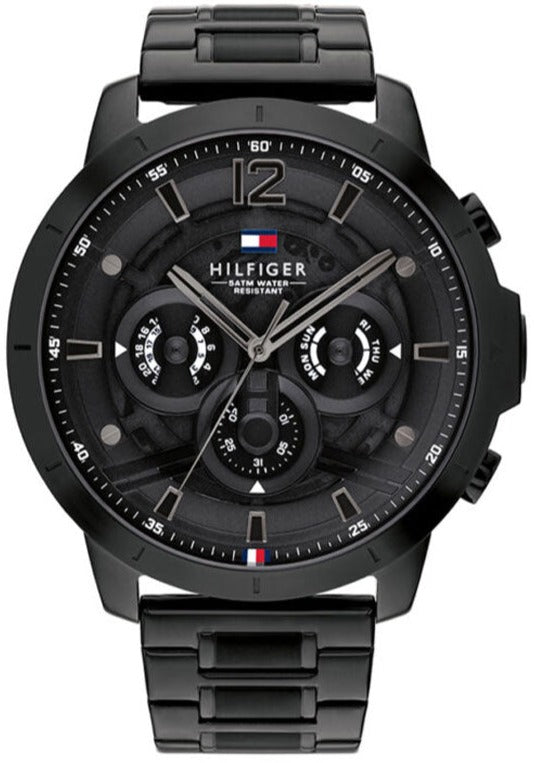 Buy Shop Tommy Hilfiger Classic Chronograph Black Dial Black Steel Strap Watch For Men - 1710494 USA Online